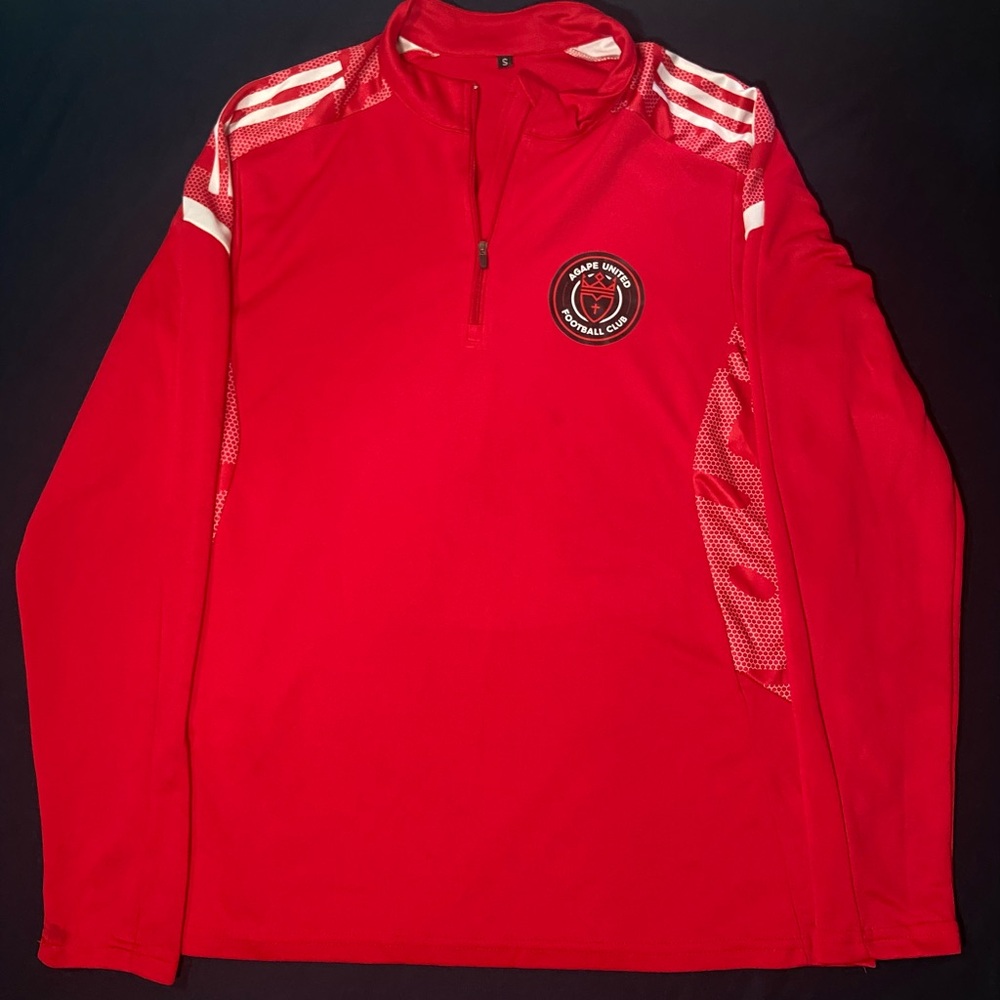 adidas Red Zip-Up Men's Sweater with Club Crest